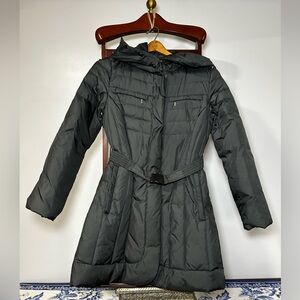 Cole Haan Charcoal Puffer Coat with Belt Women’s Medium